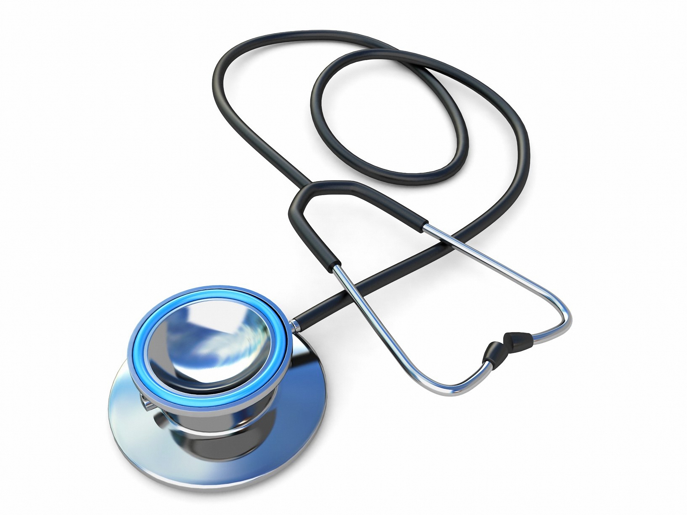 3d spiral stethoscope with an isolated background